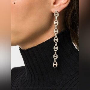 Paco Rabanne White and Silver Chain earrings
